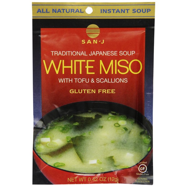 San-J White Miso Soup Envelopes, 0.42-Ounce Envelopes (Pack of 36)