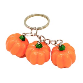 ChungLong0593 Cute food keychain pumpkin tomato persimmon keychain wallet handbag pendant - three pumpkins