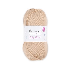 1 madeja La Mia Baby Boom, 100% hilo acrílico antibolitas para tejer y ganchillo para tejer y ganchillo, 100 g / 250 m (273 yardas), peso 3: Light Dk, Beige - 855