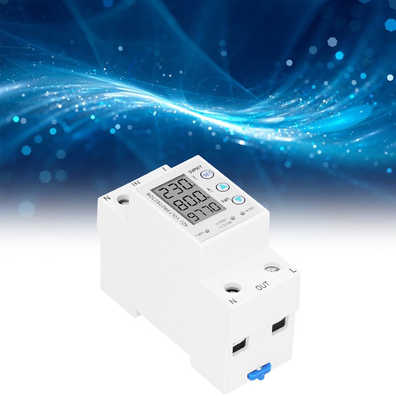 Voltage Protector Adjustable Current Power Monitoring Equipment with Backlight 230VAC