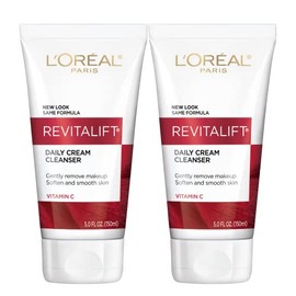 L'Oreal Paris Skin Care Revitalift Radiant Smoothing Wet Facial Cream Cleanser, 2 Count