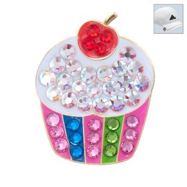 Bonjoc Crystal Golf Ball Marker & Hat Clip - Cupcake
