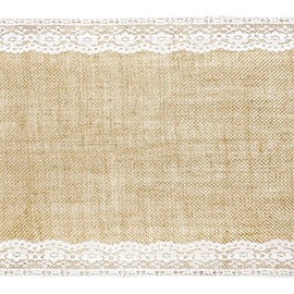 PartyDeco Runner cloth with lace 28 cm x 2.75 m