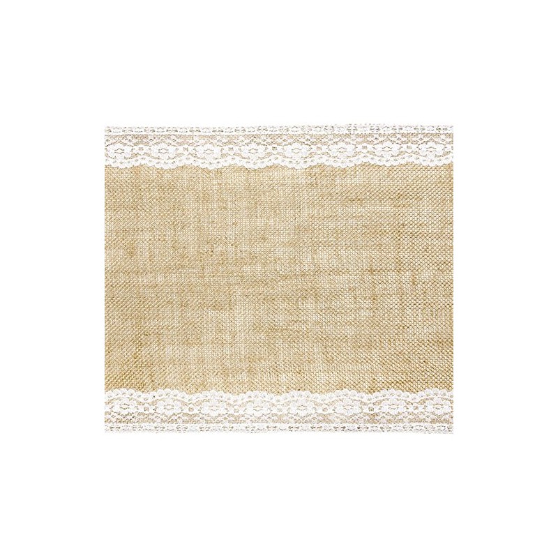 PartyDeco Runner cloth with lace 28 cm x 2.75 m