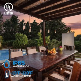 LEONLITE Low Voltage Hanging Lights Outdoor, LED Landscape Pendant Lights, UL Listed, 12V Hanging Tree Light for Gazebo, Pergola, Garden, Aluminum, IP65, 2700K Soft White, Red Bronze, Pack of 4