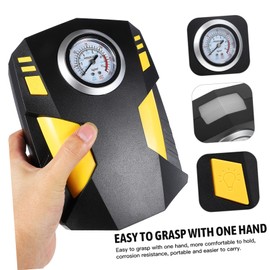 PACKOVE 12v Car Tyre Inflator Portable Air Compressor with Led Light Lightweight Handheld Auto Inflatable Pump for Cars Bicycles and Balls Easy Operation and Compact Design