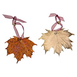Leaf Ornaments, Maple Set - Copper and Gold Plated, Sugar and/or Full Moon Leaves