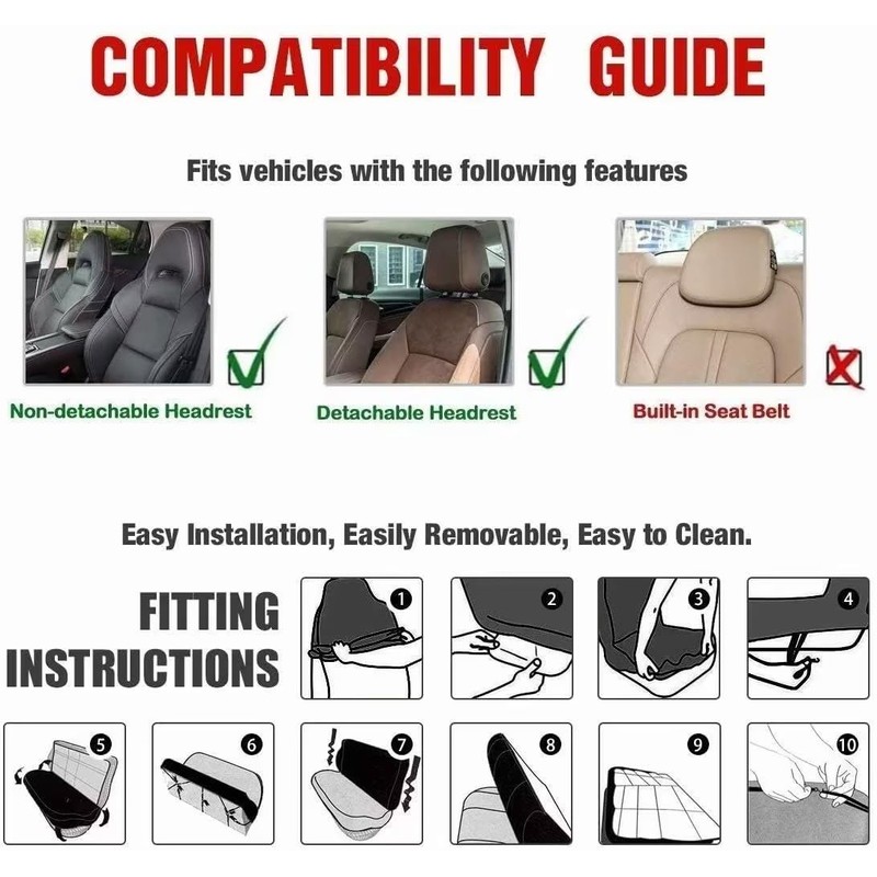 Belidome 4 Pcs Daisy Flower Car Seat Covers Full Set