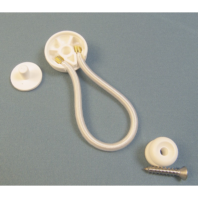 StayPut Bungee/Shock Cord Fastener, White w/White Surface Attachment & Mounting