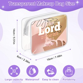 Sazuwu Christian Birthday Gifts for Women Clear Makeup Bags with Zipper Inspirational Religious Gifts for Women Cosmetic Travel Bag Organizer Christian Bible Verse Gifts Faith Christmas Gifts