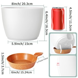 GARDIFE Plant Pots Set of 2 Pack 8 inch,Planters for Indoor Plants with Drainage Holes, Modern Decorative Flower Pots for All House Plants, Flowers, White