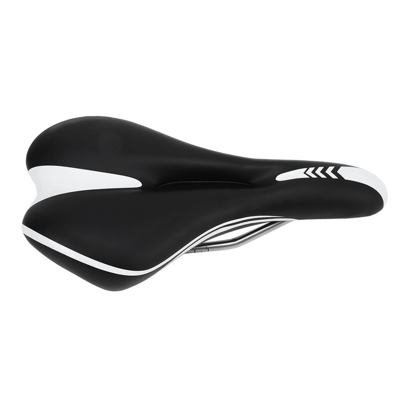 Silicone Bike Saddle Breathable Shock Absorption Black White Mountain Bike
