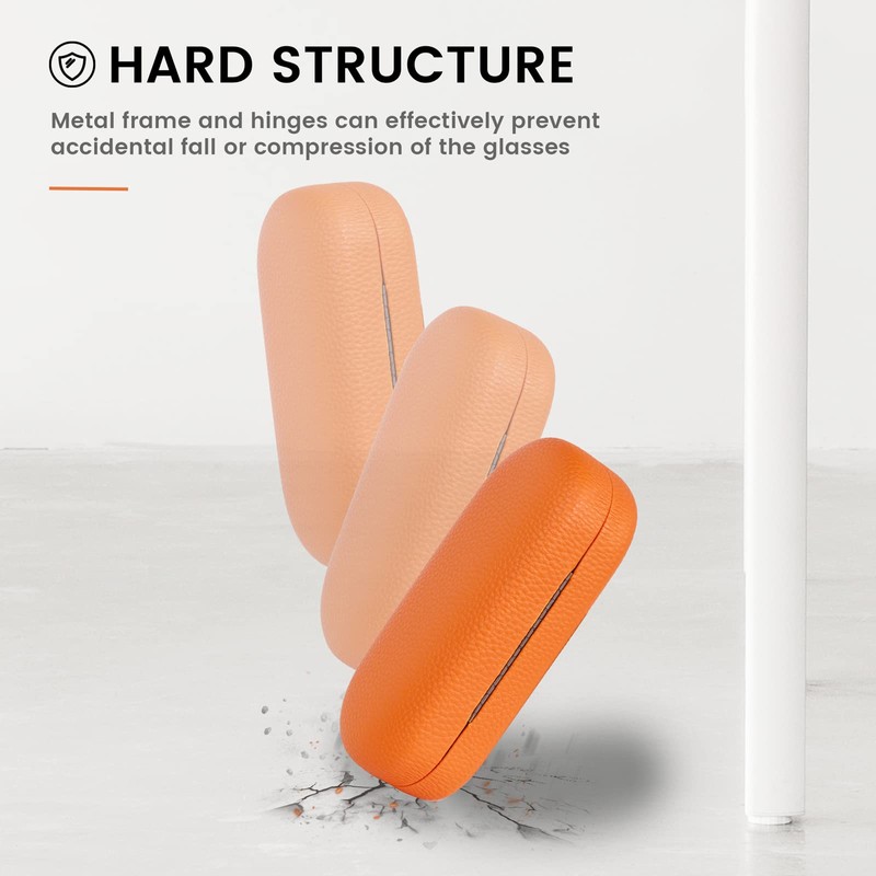 molshine Hard Shell Leather Sunglasses Case,Classic Large Glasses Case for