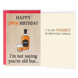 Abeletree 29th Birthday Card, Happy 29th Birthday Decorations for Men Women, 29 Birthday Gifts for Husband Wife, 29 Year Old Bday Gifts Card for Him Her