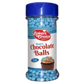 Baker’s Choice Crunchy Crispearls - Blue Chocolate Pearls - Kosher Dairy Milk Chocolate Covered Cereal Balls - 4.2 oz.