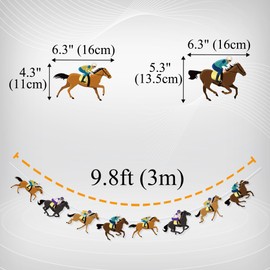 Uniwish Horse Racing Banner Kentucky Derby Decorations Horse Party Garland for Themed Birthday Wedding Photo Backdrop Derby Day Run for The Roses Party Supplies