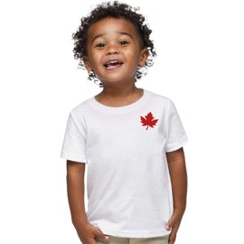 Toddler Canada T-shirt, Custom Handmade Unisex Canada Day Maple Leaf Toddler Shirt L1, White (4T)