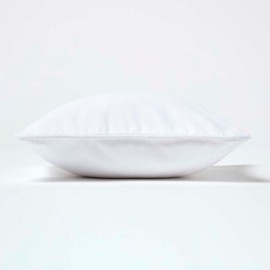 HOMESCAPES - 100% Cotton Plain White Cushion Cover - 30 x 30 cm Square - 12 x 12 Inches - White - Sofa Cushion Pillow Cover - Washable