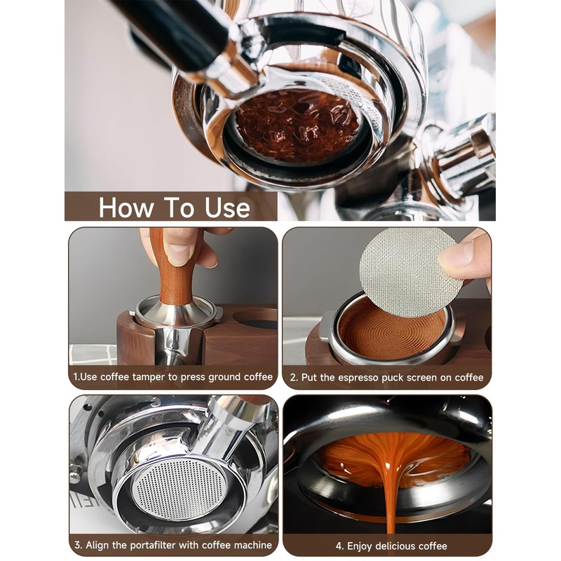 2 PCS Espresso Puck Screen, 53.5mm Puck Screen, Resuable 1.7mm