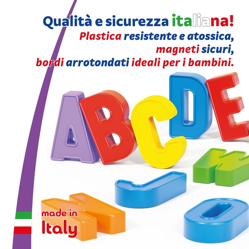 Quercetti Refill 48 Letters, Lettere Magnetiche per Bambini 4+ anni,