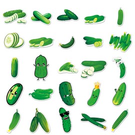 50Pcs Pickle Stickers for Water Bottle,Skateboard,Motorcycle,Luggage, Suitcase,Bike,Guitar,Laptop,Computer,Cute Cucumber Waterproof Sticker,Cute Vegetable Vinyl Sticker,Gift for Teen Adults Girls