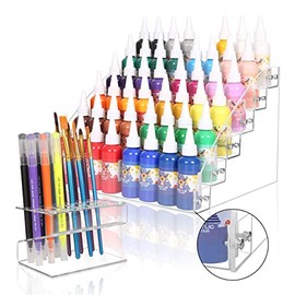 JANNO Acrylic Paint Organizer, Craft Paint Brush Holder, Perfect Paint Storage Rack For Storing 2oz Paint Bottles, Oil Paint Tubes, Miniature Paints (Type A)