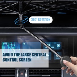 Car Sun Shade, Folding Car Sun Umbrella, 360° Rotation Spout Folding Cover, UV Protection and Thermal Insulation, Sun Protection for Most Vehicles