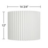 Springcrest White Linen Pleated Drum Lamp Shade 14.75x14.75x12 (Spider) -
