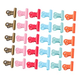 Operitacx 40pcs File Binder Clips Mini Clips Clipboard Binder DIY Craft Clips Binder Pink Binder Clips Mini Metal Clips Metal Photo Clips Metals Paper Clips Student Vintage Round Tail Clip