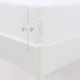 Box Spring Cover Queen Size with Smooth and Elastic Woven Material, Only Covers Sides, Alternates for Bed Skirt, Wrinkle & Fading Resistant, Washable, Dustproof, White