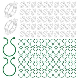 QHYCWIN100 add 100 Plant Support Clips,Flexibility with 2 Types of Clips,Upgrade Plastic Plant Clips,for Support Grape and Tomato Vine,Vegetables Plants,Garden Clips to Grow Upright (Green White)