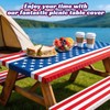 NUOLAN 6FT American Flag Picnic Table Cover with Bench Covers