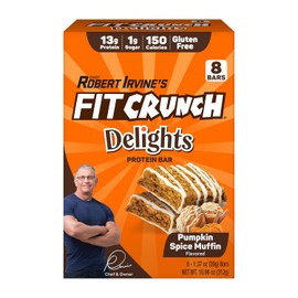 Fit Crunch Barra de proteína FITCRUNCH Delights, diseñada por Robert Irvine, 13 g de proteína y 1 g de azúcar (8 barras,