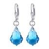 .925 Sterling Silver Drop Earrings with Baroque Shape Austrian Crystals