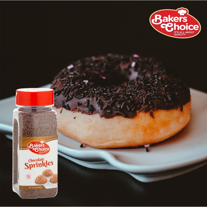 Bakers Choice Chocolate Sprinkles for Ice Cream Toppings - Chocolate