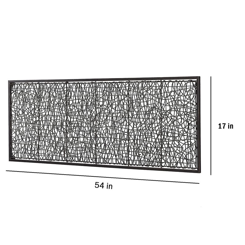 GUSUWOD Metal and Rattan Wall Decor, 17" W x 54"