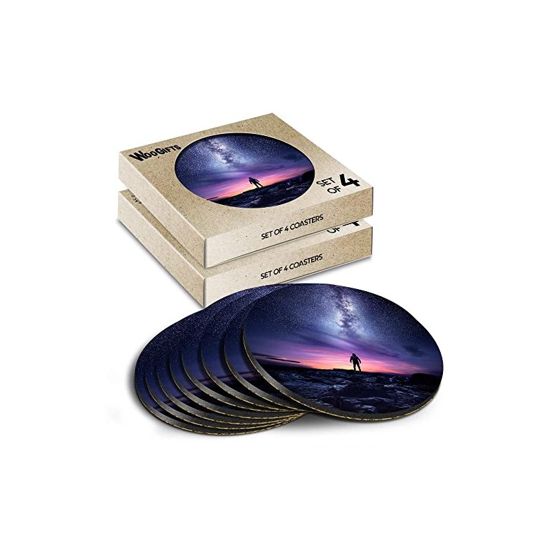 8 x Round Coasters - Milky Way Explorer Night Sky