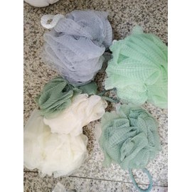 12-Pk Bath and Shower Sponge, Mesh Pouf, Assorted Colors