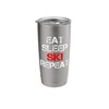 Eat Sleep Ski Repeat Winter Mountains Skiing Lodge Slopes Stainless