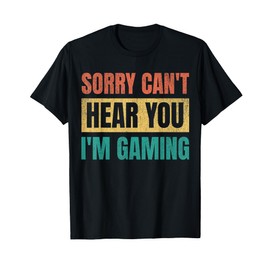 Can't Hear You I'm Gaming Funny Sarcastic Gamer Headset Boys T-Shirt
