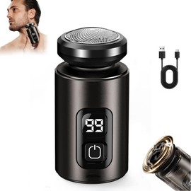 Rasierer Herren Elektrisch, 8000rpm 8cm Mini Shaver IPX7 wasserdicht mit 360° Federbelasteter Schwimmkopf 90g für Zuhause, Auto, Reisen