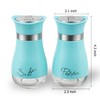 Lonffery Salt and Pepper Shakers, Stainless Steel and Glass Bottle,
