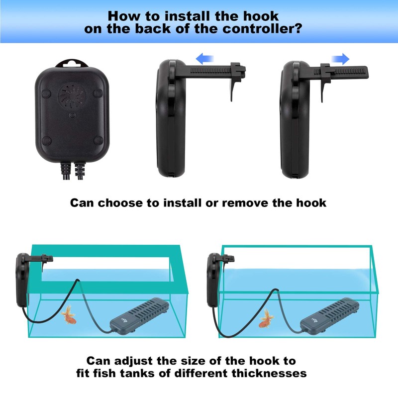 AQQA Submersible Aquarium Heater,100W/200W/300W/500W/800W/1000W/1200W Fish Tank Heater,External Temperature Controller LED