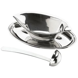 Lacor-62424-SAUCE SERVER LUXE W/SPOON ST.STEEL