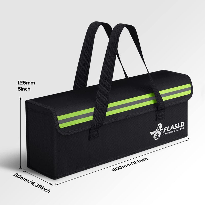 FLASLD 2-Pack E-Bike Battery Bag Fireproof Safe Charging Bag Explosionproof