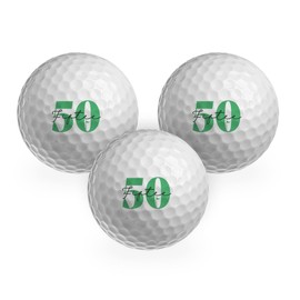 DV DESIGN 3 x Golf Balls - Fifty Fiftee 50 50th Birthday Joke Funny Golfing Club Sport Husband Groom Best Man Dad Brother Friend Men Boys Gift #GB0004