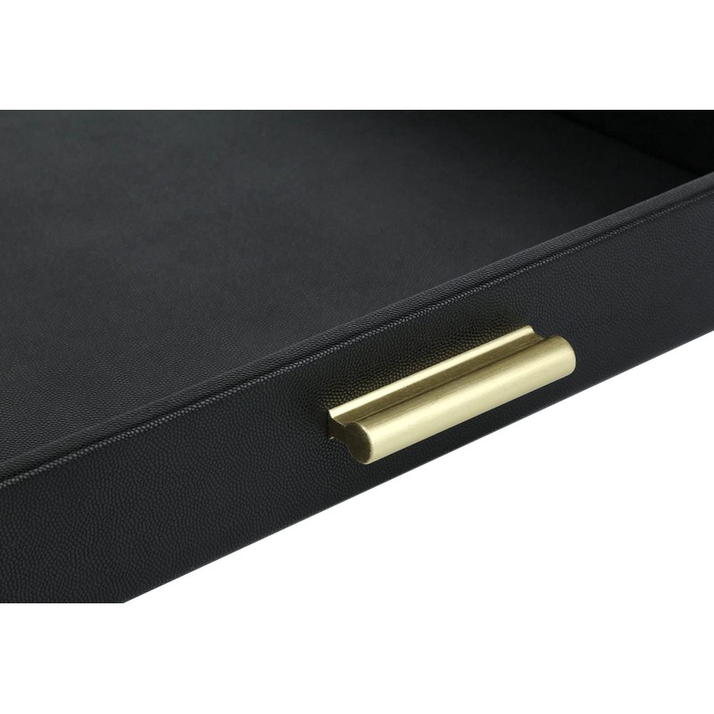 HofferRuffer Extra Large Serving Tray with Handles, Elegant Faux Leather