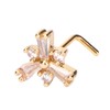 9pcs Nose Studs Set Golden Stainless Steel L Shape Shiny