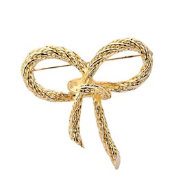YKEBVPW Elegant Gold Bow Tie Brooch for Women Simple Dress Coat Lapel Pin Fashion Brooches for Wedding Cardigan Jewelry Small Pin for Clothes Stylish Broach Accessory