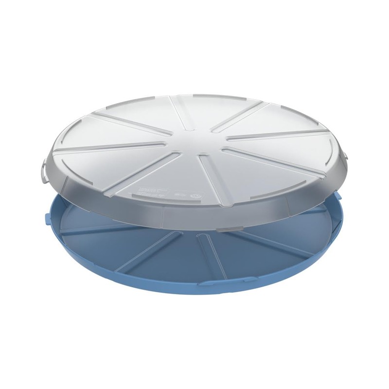 elastoreuse Practical pizza box 'ToGo' in transparent/black, brown, blue, green
